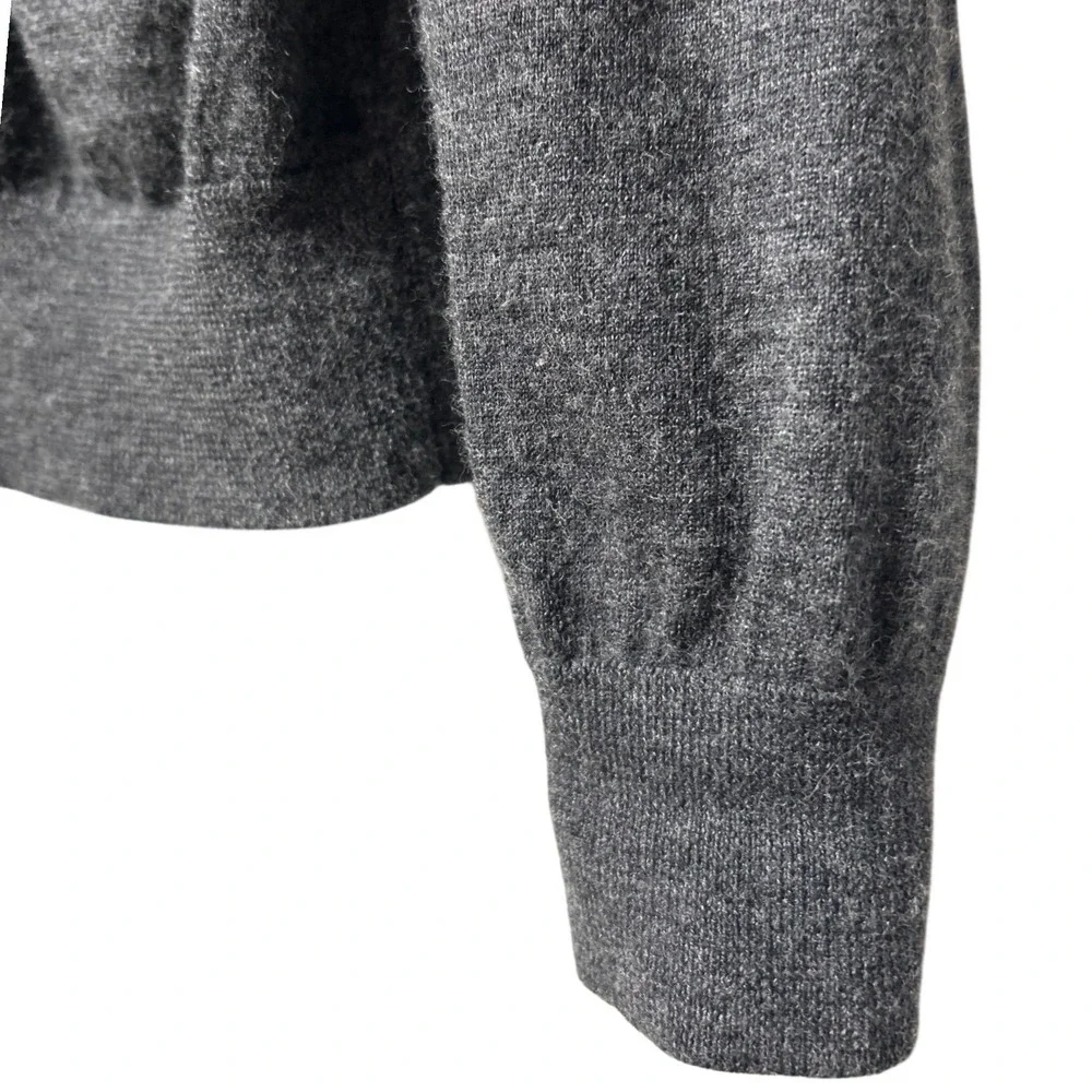 Polo Ralph Lauren Mens Merino Wool Cardigan‎ Sweater Gray V-Neck Button Front L